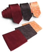 Solid Paisley Necktie & Pocket Square (Multipacks) by Vittorio Farina - Burgundy/Brown/Burnt Orange - Wholesale Necktie & Pocket Square by Dubal Brothers