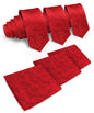 Solid Paisley Necktie & Pocket Square (Multipacks) by Vittorio Farina - Red - Wholesale Necktie & Pocket Square by Dubal Brothers