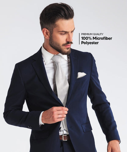Solid Paisley Necktie & Pocket Square (Multipacks) by Vittorio Farina - White - Wholesale Necktie & Pocket Square by Dubal Brothers