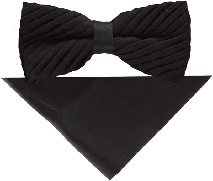 Solid Pleated Bow Tie & Pocket Square in a Box by Vittorio Farina (rbh - 01) for Independent Retail Stores by Dubal Brothers