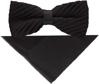 Solid Pleated Bow Tie & Pocket Square in a Box by Vittorio Farina (rbh - 01) for Independent Retail Stores by Dubal Brothers