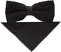 Solid Pleated Bow Tie & Pocket Square in a Box by Vittorio Farina (rbh - 01) for Independent Retail Stores by Dubal Brothers
