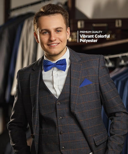 Solid Pleated Bow Tie & Pocket Square in a Box by Vittorio Farina (rbh - 010) for Independent Retail Stores by Dubal Brothers