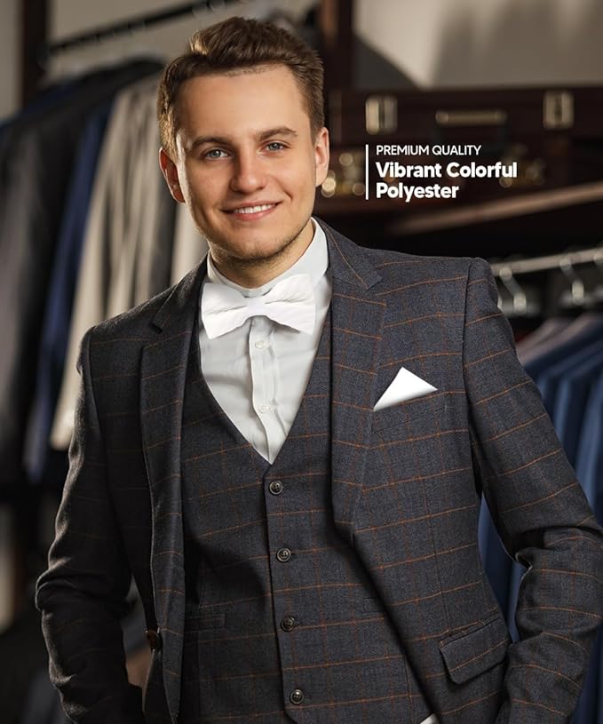 Solid Pleated Bow Tie & Pocket Square in a Box by Vittorio Farina (rbh - 03) for Independent Retail Stores by Dubal Brothers