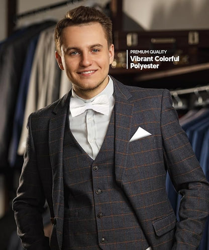 Solid Pleated Bow Tie & Pocket Square in a Box by Vittorio Farina (rbh - 03) for Independent Retail Stores by Dubal Brothers