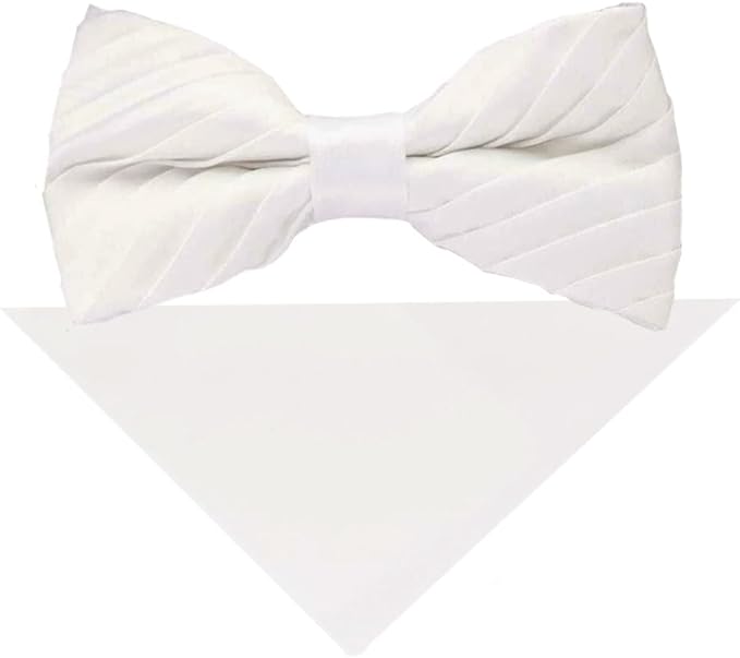 Solid Pleated Bow Tie & Pocket Square in a Box by Vittorio Farina (rbh - 03) for Independent Retail Stores by Dubal Brothers