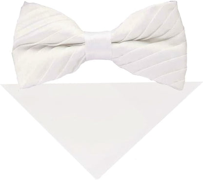 Solid Pleated Bow Tie & Pocket Square in a Box by Vittorio Farina (rbh - 03) for Independent Retail Stores by Dubal Brothers