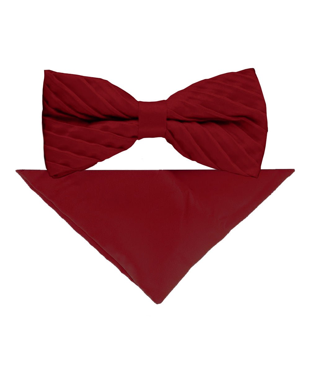Solid Pleated Bow Tie & Pocket Square in a Box by Vittorio Farina (rbh - 04) for Independent Retail Stores by Dubal Brothers