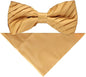 Solid Pleated Bow Tie & Pocket Square in a Box by Vittorio Farina (rbh - 06) for Independent Retail Stores by Dubal Brothers
