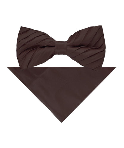 Solid Pleated Bow Tie & Pocket Square in a Box by Vittorio Farina (rbh - 08) for Independent Retail Stores by Dubal Brothers