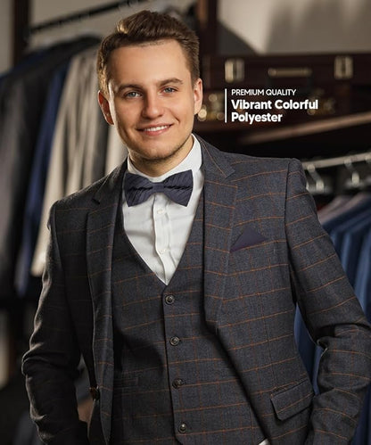 Solid Pleated Bow Tie & Pocket Square in a Box by Vittorio Farina (rbh - 09) for Independent Retail Stores by Dubal Brothers