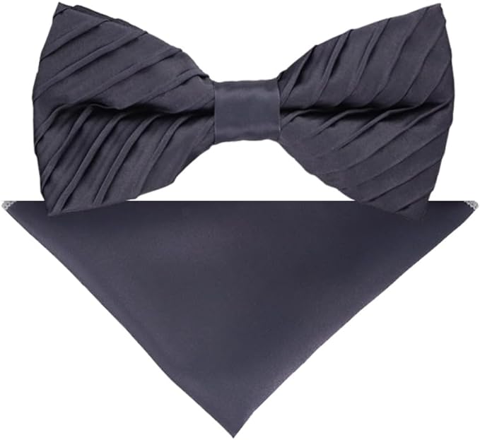 Solid Pleated Bow Tie & Pocket Square in a Box by Vittorio Farina (rbh - 09) for Independent Retail Stores by Dubal Brothers