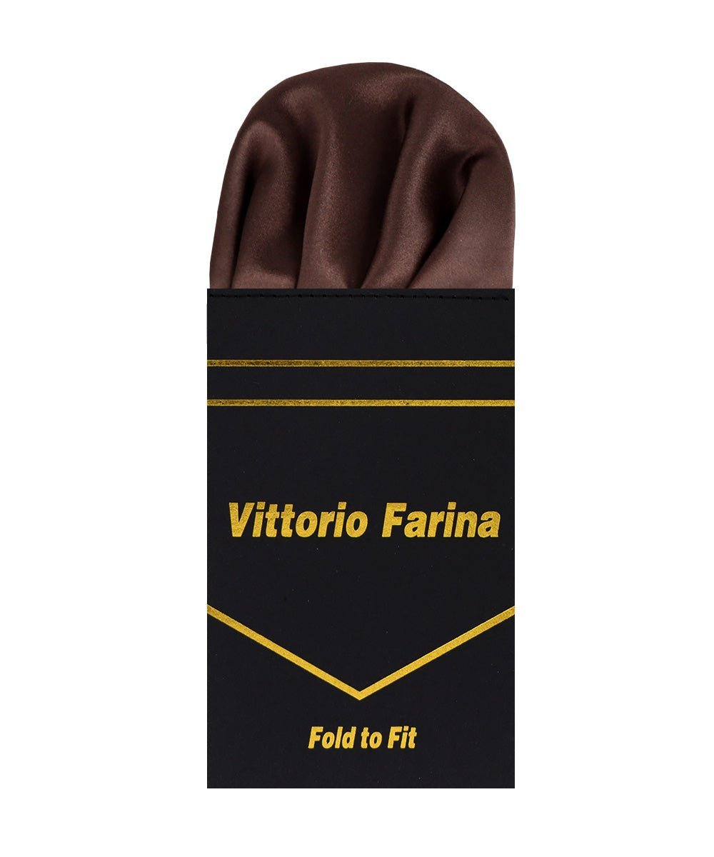 Solid Puff Pre - Folded Pocket Square by Vittorio Farina (PS - PREFOLD - PUFF_BROWN) for Independent Retail Stores by Dubal Brothers