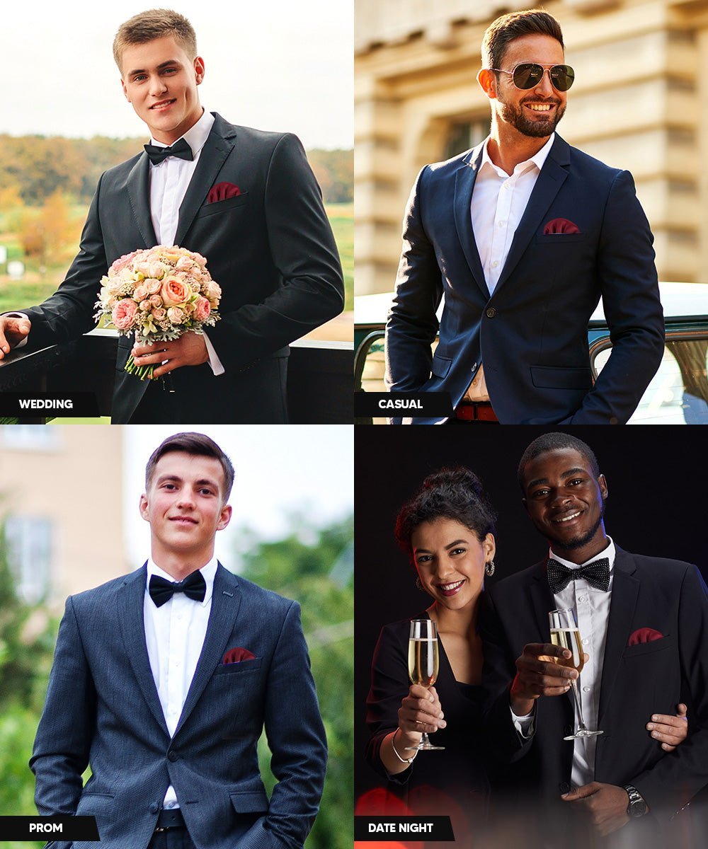 Solid Puff Pre - Folded Pocket Square by Vittorio Farina (PS - PREFOLD - PUFF_BURGUNDY) for Independent Retail Stores by Dubal Brothers