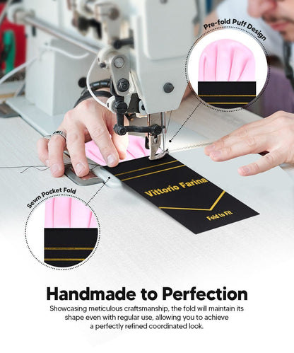 Solid Puff Pre - Folded Pocket Square by Vittorio Farina (PS - PREFOLD - PUFF_PINK) for Independent Retail Stores by Dubal Brothers