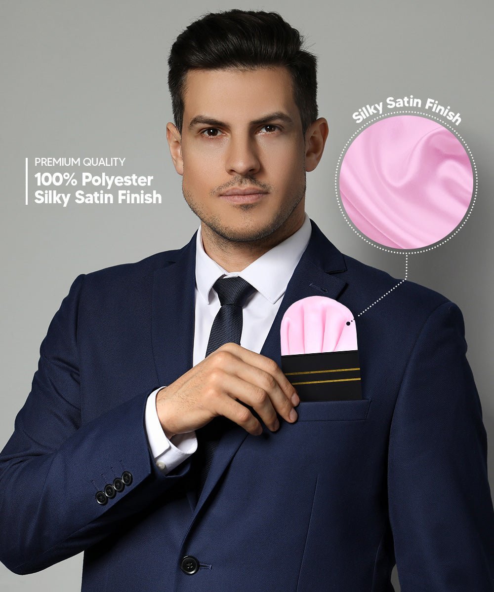 Solid Puff Pre - Folded Pocket Square by Vittorio Farina (PS - PREFOLD - PUFF_PINK) for Independent Retail Stores by Dubal Brothers