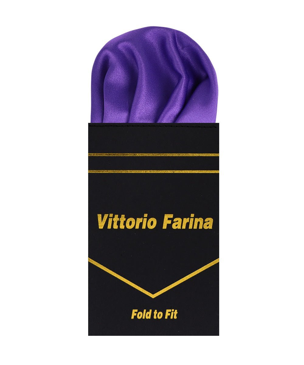 Solid Puff Pre - Folded Pocket Square by Vittorio Farina (PS - PREFOLD - PUFF_PURPLE) for Independent Retail Stores by Dubal Brothers