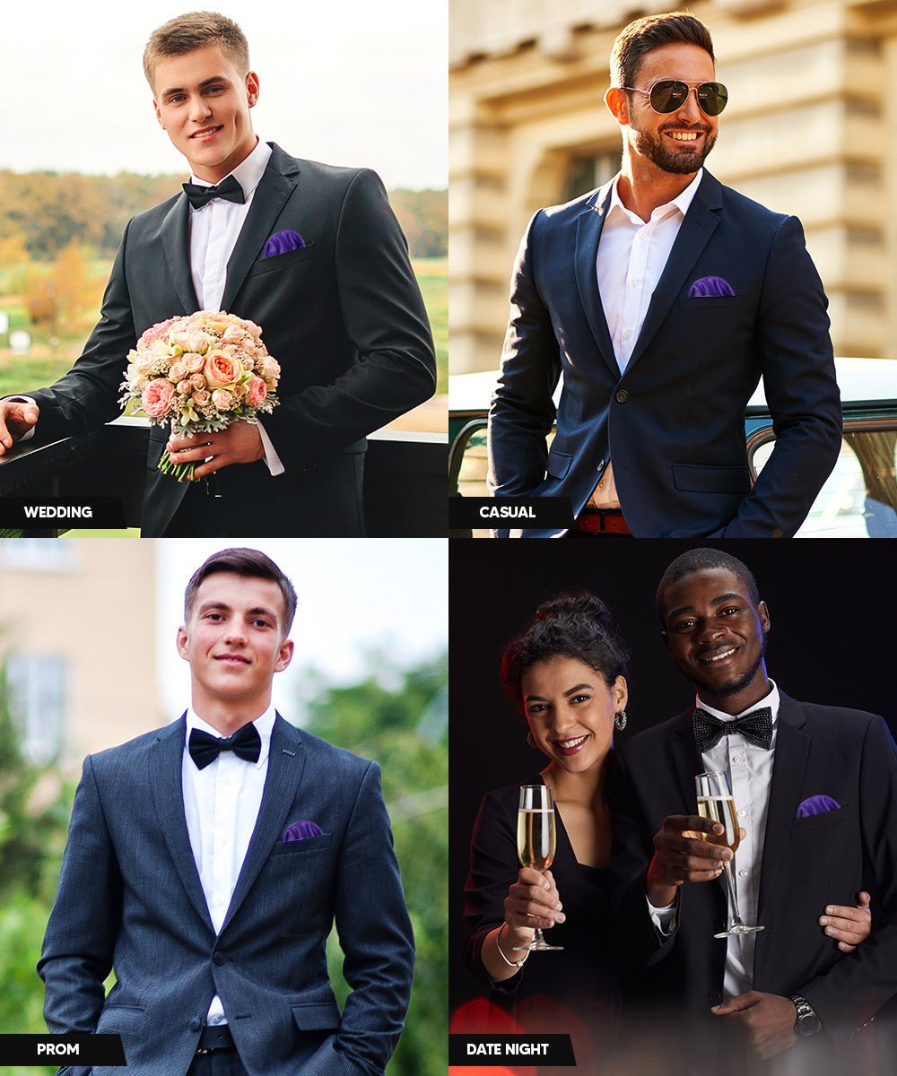 Solid Puff Pre - Folded Pocket Square by Vittorio Farina (PS - PREFOLD - PUFF_PURPLE) for Independent Retail Stores by Dubal Brothers