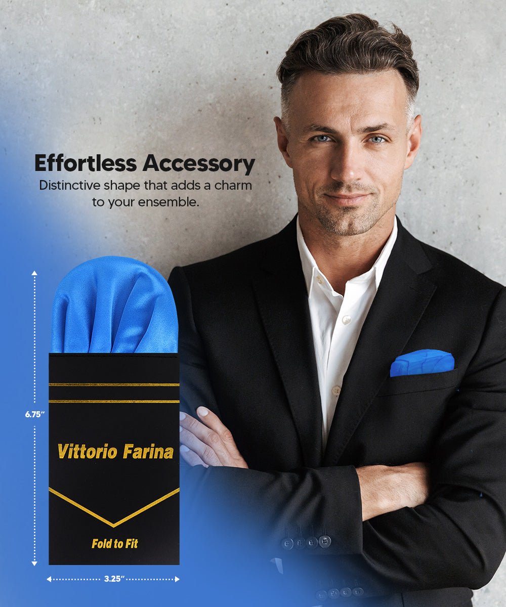 Solid Puff Pre - Folded Pocket Square by Vittorio Farina (PS - PREFOLD - PUFF_ROYAL) for Independent Retail Stores by Dubal Brothers