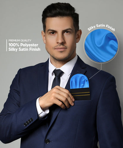 Solid Puff Pre - Folded Pocket Square by Vittorio Farina (PS - PREFOLD - PUFF_ROYAL) for Independent Retail Stores by Dubal Brothers