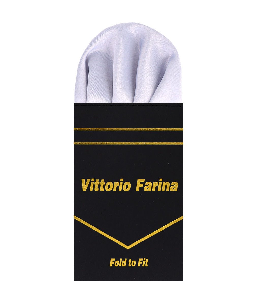 Solid Puff Pre - Folded Pocket Square by Vittorio Farina (PS - PREFOLD - PUFF_SILVER) for Independent Retail Stores by Dubal Brothers