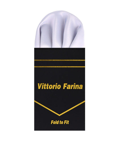 Solid Puff Pre - Folded Pocket Square by Vittorio Farina (PS - PREFOLD - PUFF_SILVER) for Independent Retail Stores by Dubal Brothers