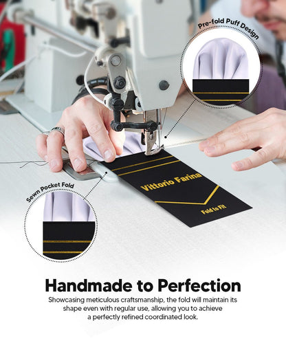 Solid Puff Pre - Folded Pocket Square by Vittorio Farina (PS - PREFOLD - PUFF_SILVER) for Independent Retail Stores by Dubal Brothers