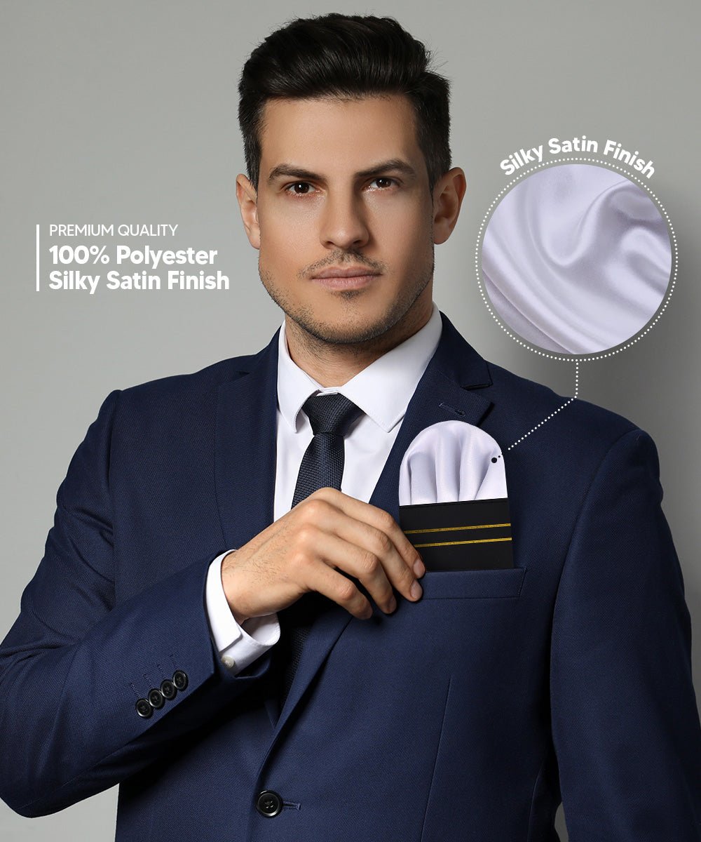 Solid Puff Pre - Folded Pocket Square by Vittorio Farina (PS - PREFOLD - PUFF_SILVER) for Independent Retail Stores by Dubal Brothers