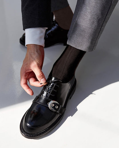 Solid Ribbed Design Over the Calf Dress Socks (12 Pack) by Vittorio Farina (o - c - brown - 12) for Independent Retail Stores by Dubal Brothers