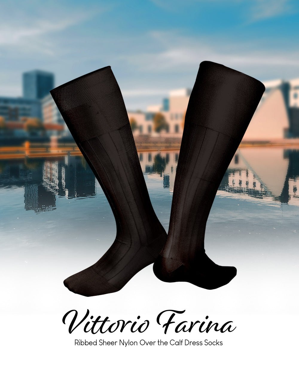 Solid Ribbed Design Over the Calf Dress Socks (12 Pack) by Vittorio Farina (o - c - brown - 12) for Independent Retail Stores by Dubal Brothers