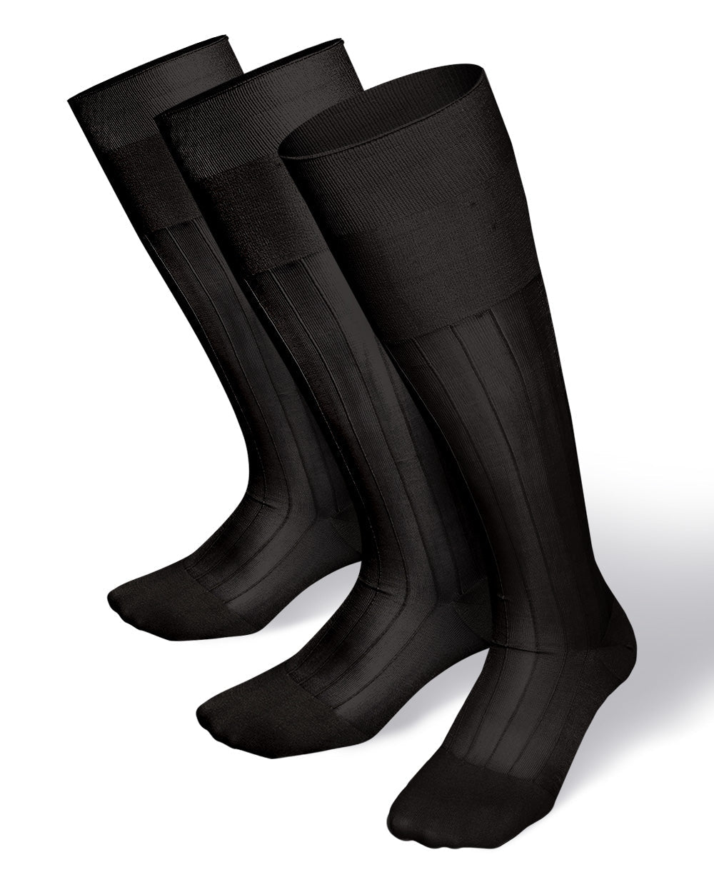 Solid Ribbed Design Over the Calf Dress Socks (12 Pack) by Vittorio Farina (o - c - charcoal - 12) for Independent Retail Stores by Dubal Brothers