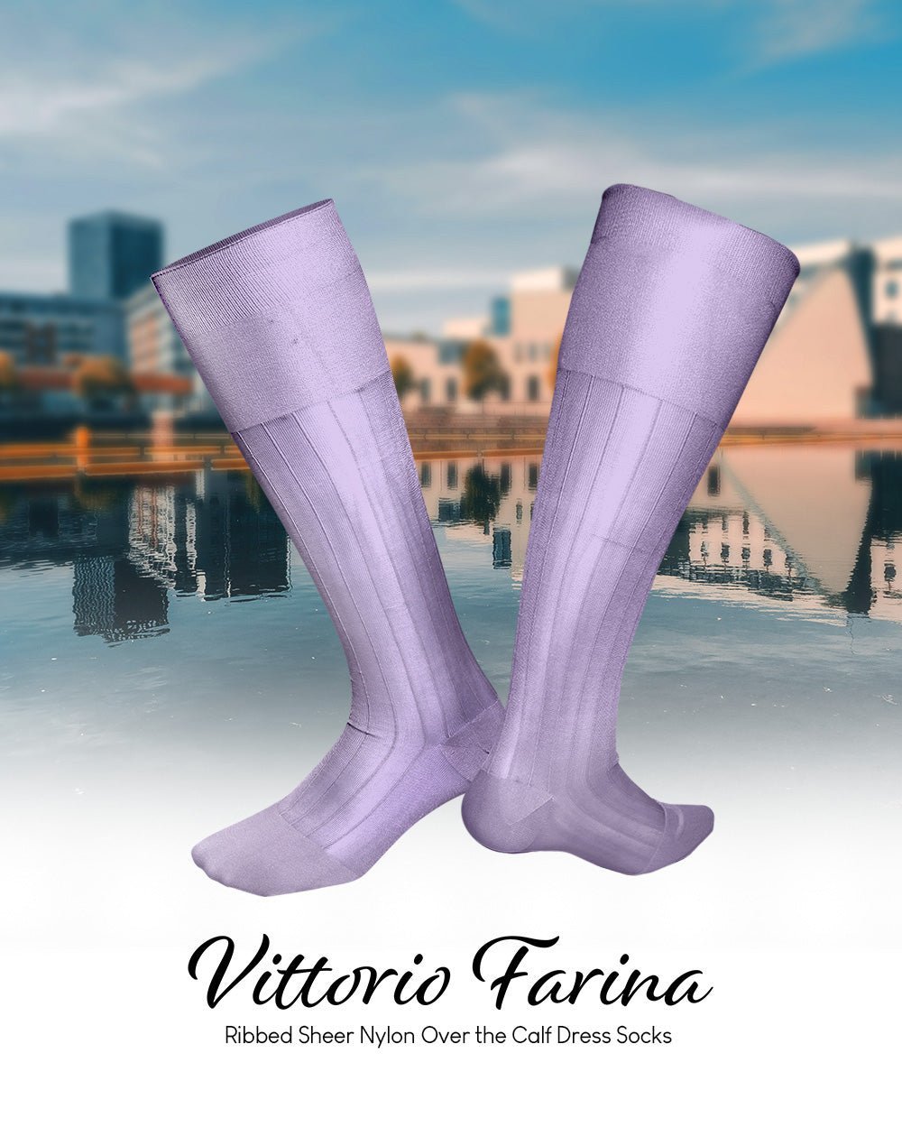 Solid Ribbed Design Over the Calf Dress Socks (12 Pack) by Vittorio Farina (o - c - ivory - 12) for Independent Retail Stores by Dubal Brothers