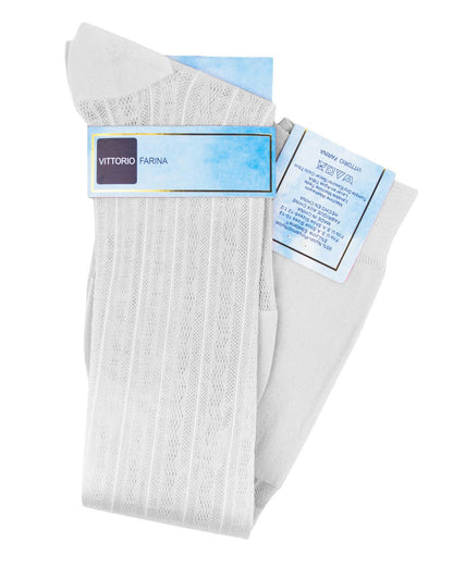 Solid Ribbed Design Over the Calf Dress Socks (12 Pack) by Vittorio Farina (o - c - ivory - 12) for Independent Retail Stores by Dubal Brothers