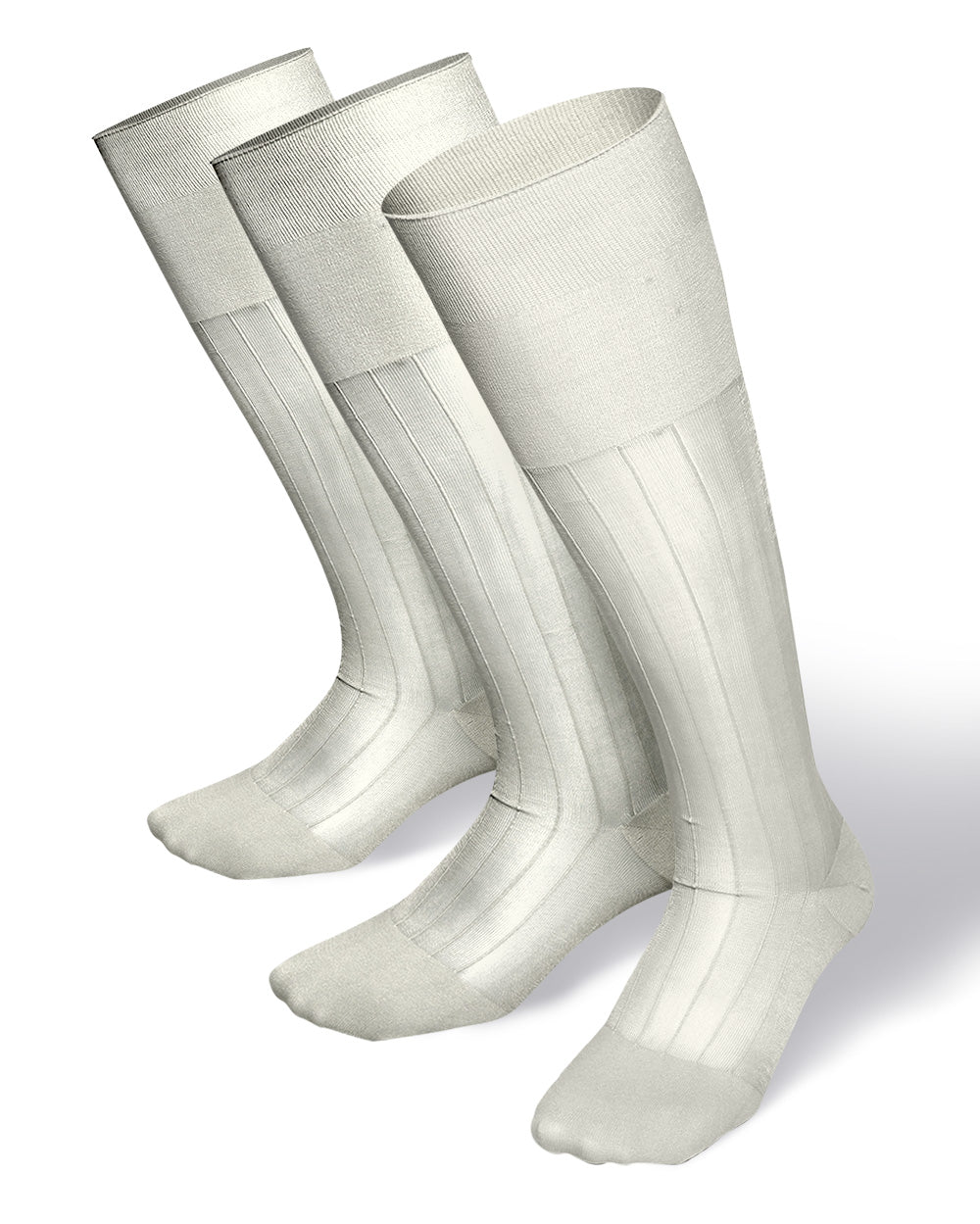 Solid Ribbed Design Over the Calf Dress Socks (12 Pack) by Vittorio Farina (o - c - ivory - 12) for Independent Retail Stores by Dubal Brothers