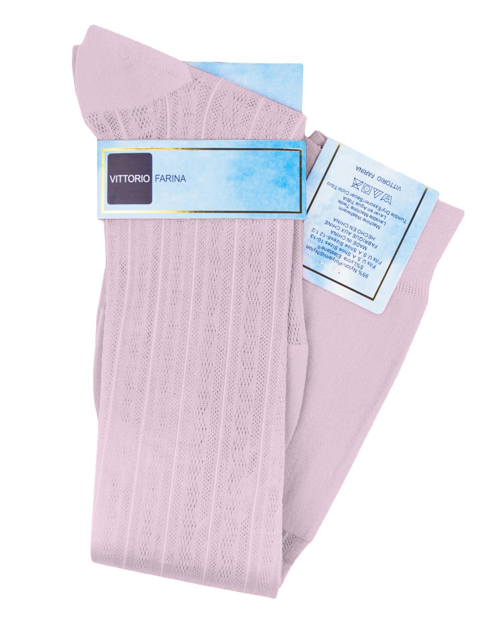 Solid Ribbed Design Over the Calf Dress Socks (12 Pack) by Vittorio Farina (o - c - pink - 12) for Independent Retail Stores by Dubal Brothers