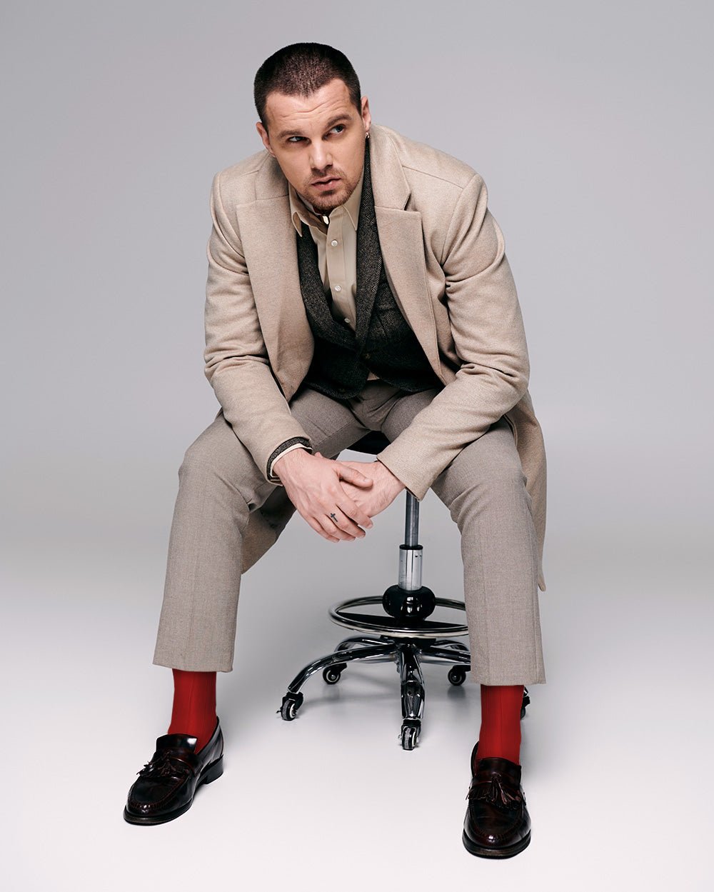 Solid Ribbed Design Over the Calf Dress Socks (12 Pack) by Vittorio Farina (o - c - red - 12) for Independent Retail Stores by Dubal Brothers