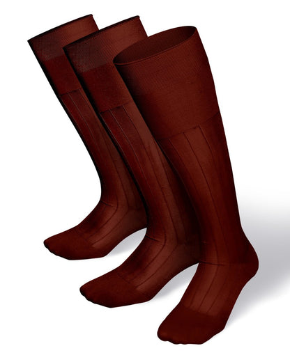 Solid Ribbed Design Over the Calf Dress Socks (12 Pack) by Vittorio Farina (o - c - royal - 12) for Independent Retail Stores by Dubal Brothers