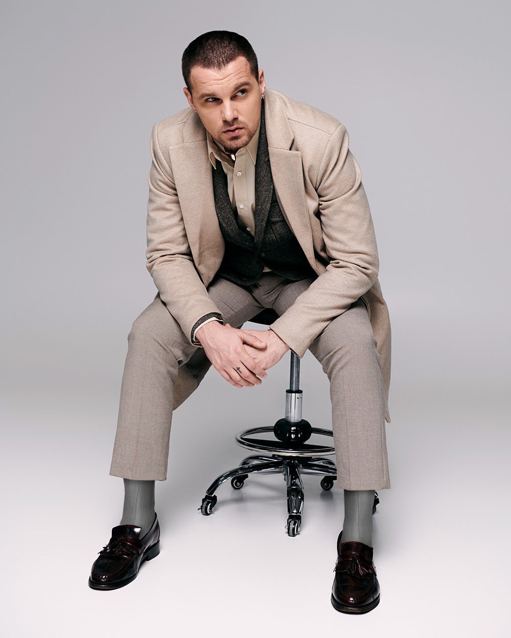 Solid Ribbed Design Over the Calf Dress Socks (12 Pack) by Vittorio Farina (o - c - silver - grey - 12) for Independent Retail Stores by Dubal Brothers