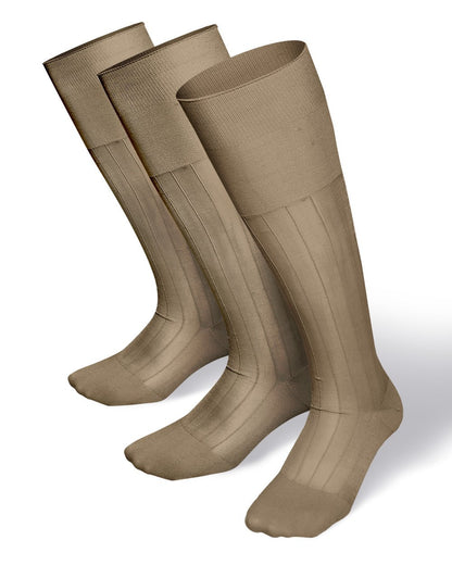 Solid Ribbed Design Over the Calf Dress Socks (12 Pack) by Vittorio Farina (o - c - sky - 12) for Independent Retail Stores by Dubal Brothers