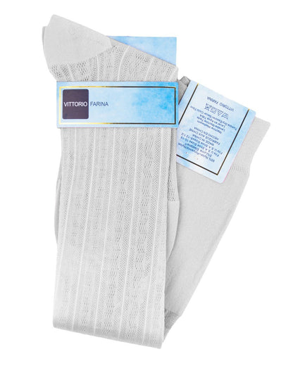 Solid Ribbed Design Over the Calf Dress Socks (12 Pack) by Vittorio Farina (o - c - white - 12) for Independent Retail Stores by Dubal Brothers