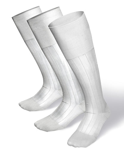 Solid Ribbed Design Over the Calf Dress Socks (12 Pack) by Vittorio Farina (o - c - white - 12) for Independent Retail Stores by Dubal Brothers