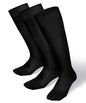 Solid Ribbed Design Over the Calf Dress Socks (3 Pack) by Vittorio Farina (o - c - black - l1 - 3) for Independent Retail Stores by Dubal Brothers