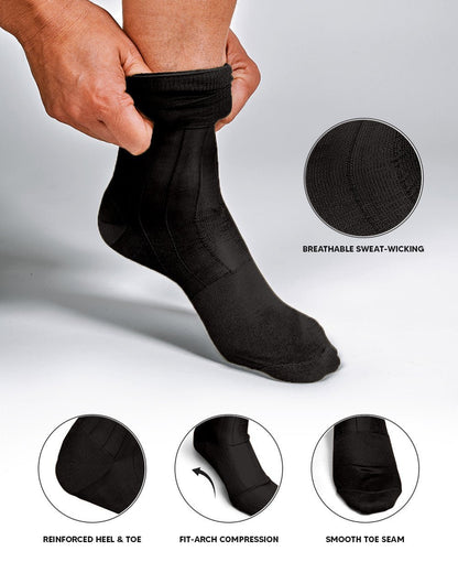 Solid Ribbed Design Over the Calf Dress Socks (3 Pack) by Vittorio Farina (o - c - charcoal - 3) for Independent Retail Stores by Dubal Brothers