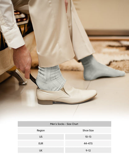 Solid Ribbed Design Over the Calf Dress Socks (3 Pack) by Vittorio Farina (o - c - ivory - 3) for Independent Retail Stores by Dubal Brothers