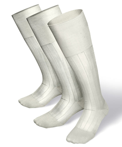 Solid Ribbed Design Over the Calf Dress Socks (3 Pack) by Vittorio Farina (o - c - ivory - 3) for Independent Retail Stores by Dubal Brothers
