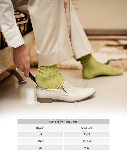 Solid Ribbed Design Over the Calf Dress Socks (3 Pack) by Vittorio Farina (o - c - maize - 3) for Independent Retail Stores by Dubal Brothers