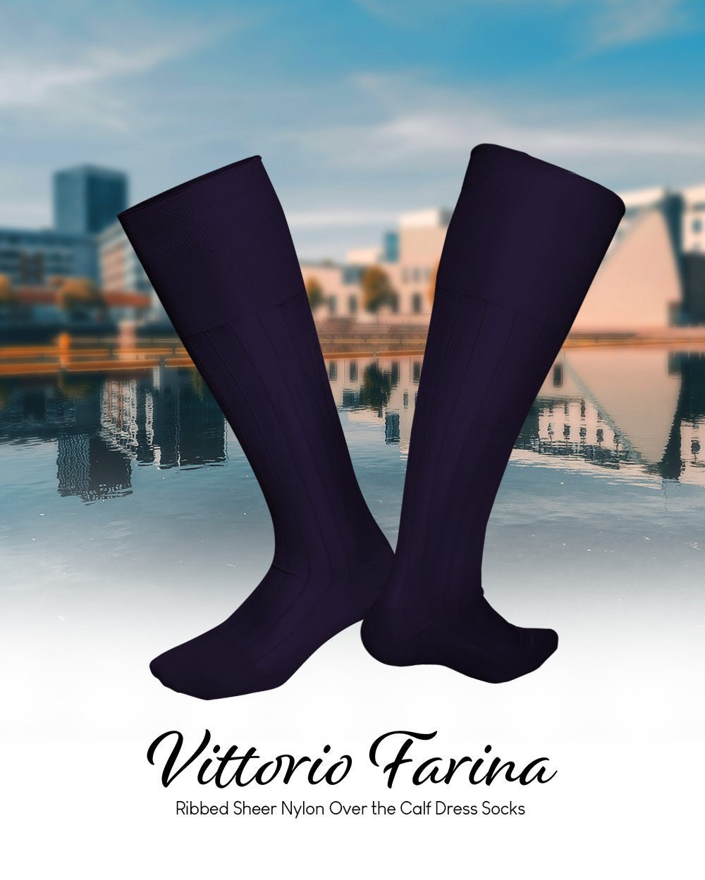 Solid Ribbed Design Over the Calf Dress Socks (3 Pack) by Vittorio Farina (o - c - pink - 3) for Independent Retail Stores by Dubal Brothers
