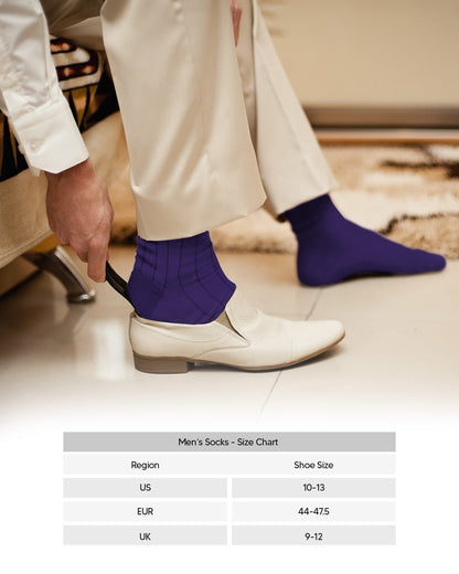 Solid Ribbed Design Over the Calf Dress Socks (3 Pack) by Vittorio Farina (o - c - purple - 3) for Independent Retail Stores by Dubal Brothers