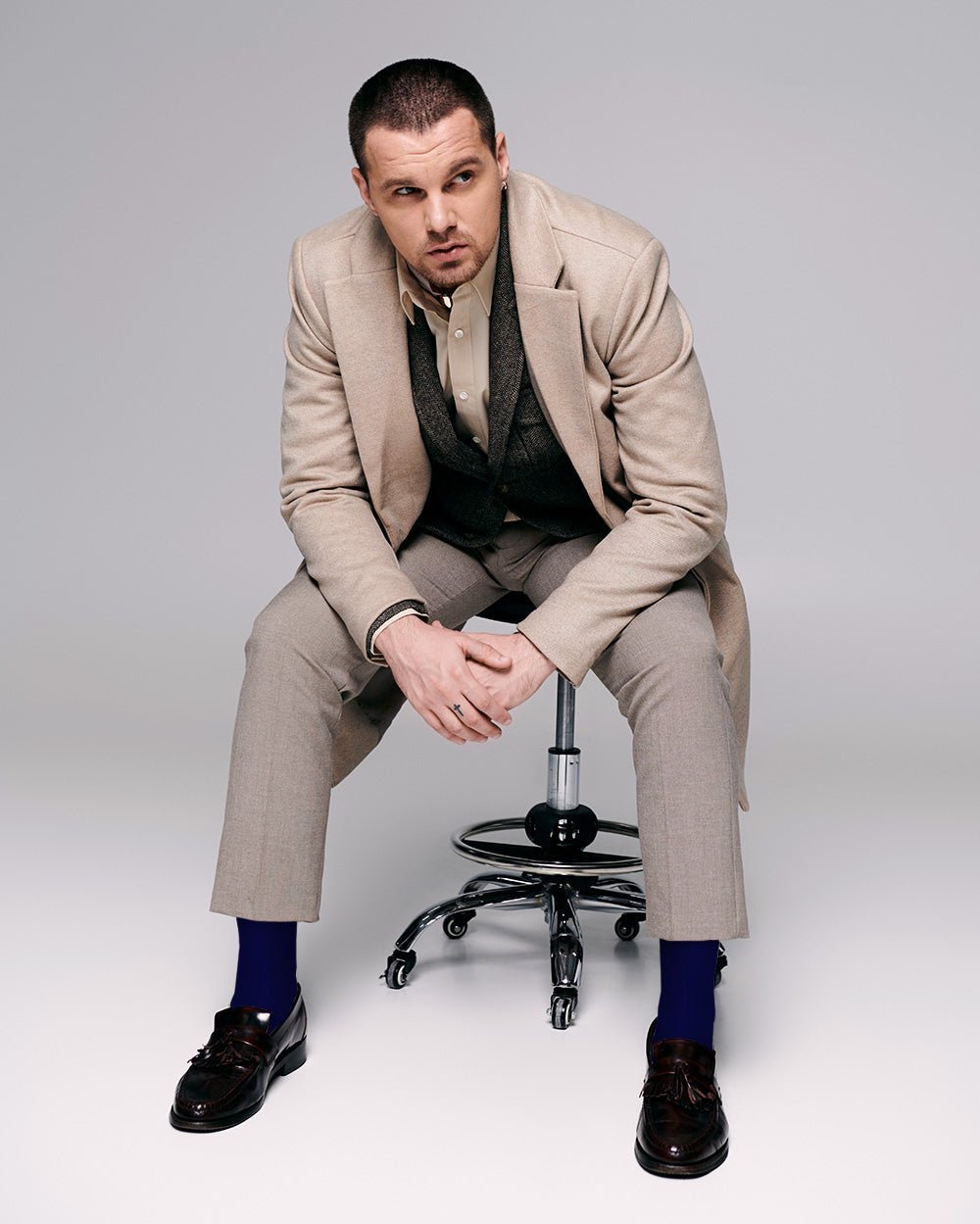 Solid Ribbed Design Over the Calf Dress Socks (3 Pack) by Vittorio Farina (o - c - royal - 3) for Independent Retail Stores by Dubal Brothers