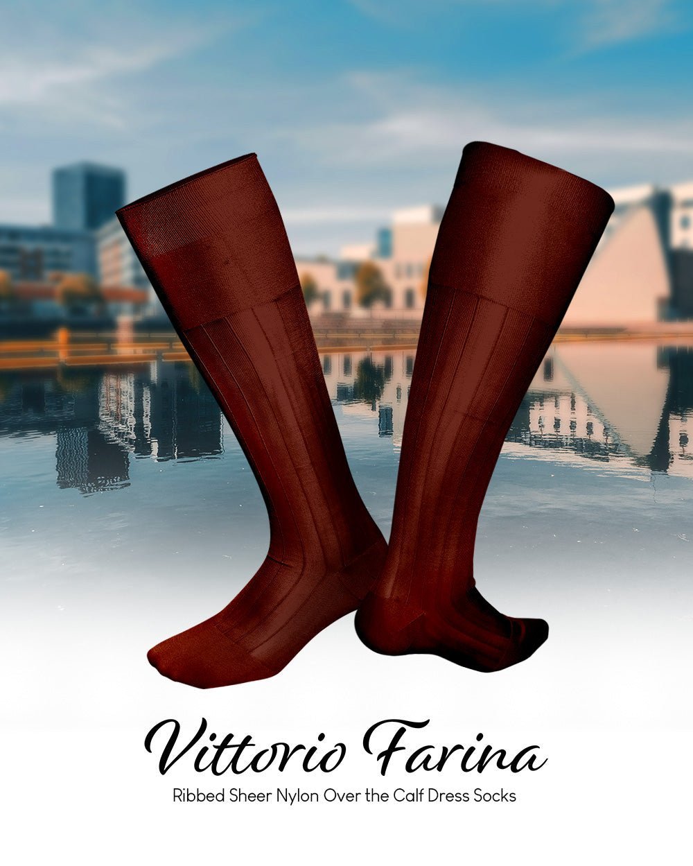 Solid Ribbed Design Over the Calf Dress Socks (3 Pack) by Vittorio Farina (o - c - royal - 3) for Independent Retail Stores by Dubal Brothers